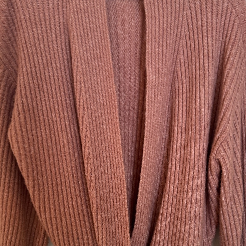 Max Studio Ribbed Knit Cardigan in Mauve - Picture 3 of 10